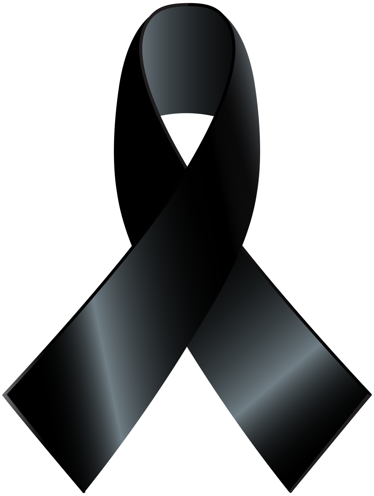 a black ribbon on a white background