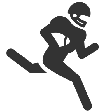 a black and white silhouette of a running man