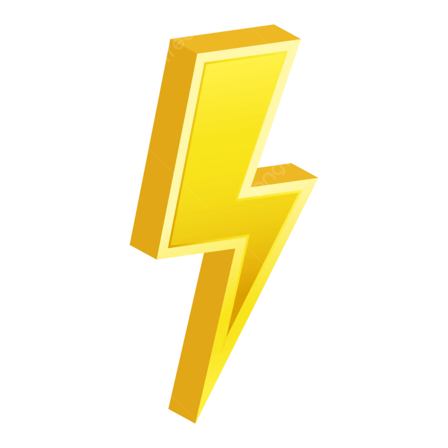 a yellow lightning symbol on a white background