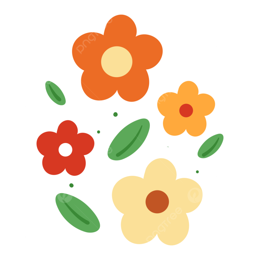 a bunch of flowers on a white background