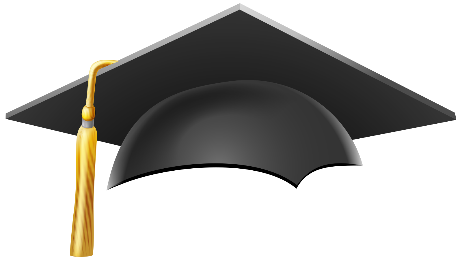 a graduation cap with a gold ta