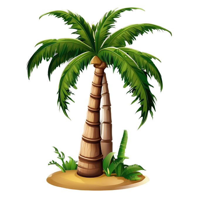 a palm tree on a white background