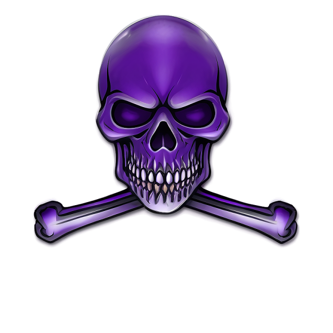 a skull and crossbones on a white background