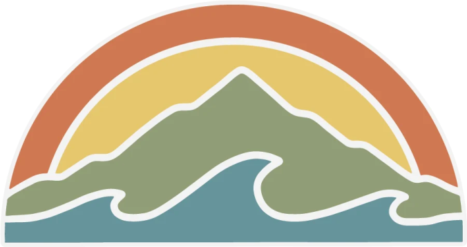 a mountain with a rainbow in the middle