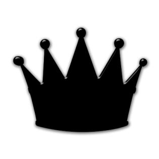 a black crown on a white background