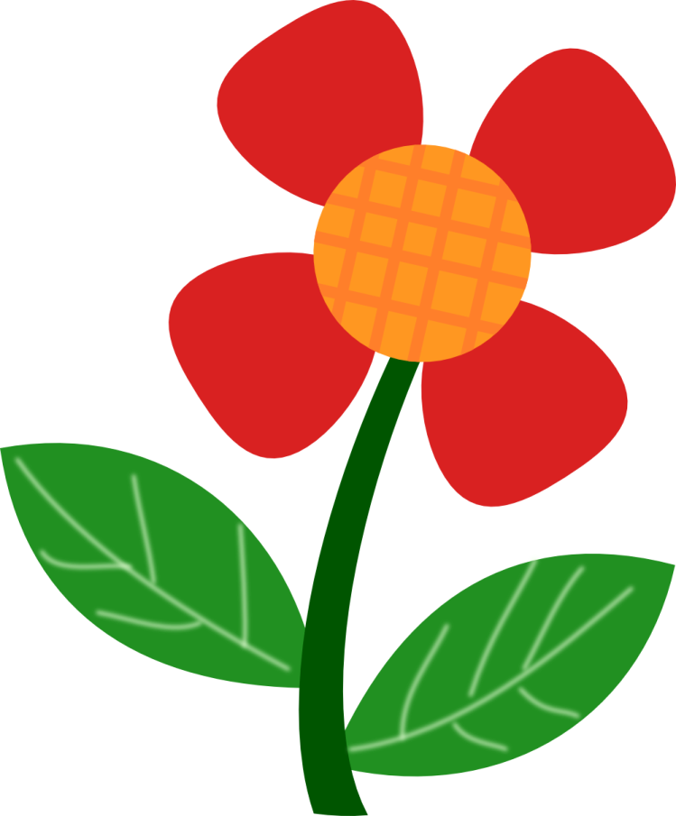 a red flower with green leaves