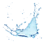 a blue water splash on a white background