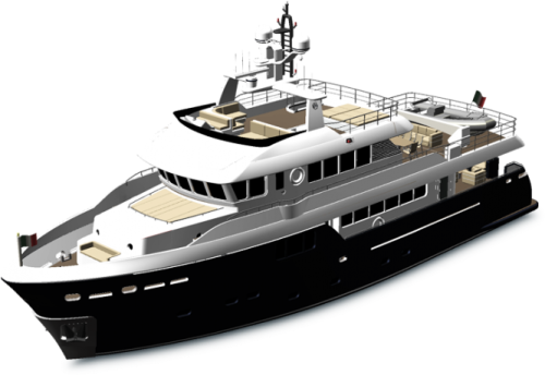 a black and white boat on a white background
