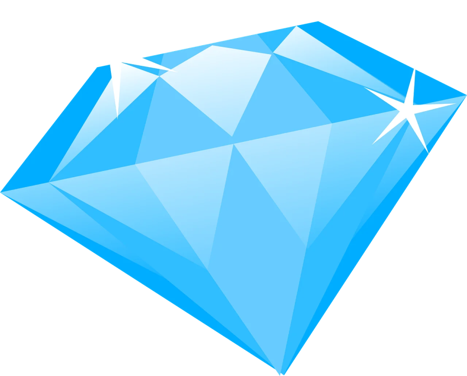 a blue diamond on a white background