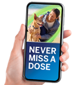 a person holding a phone with the text never mis dose on it