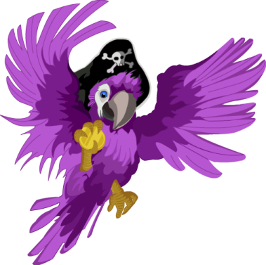 a purple parrot flying with its wings spread out