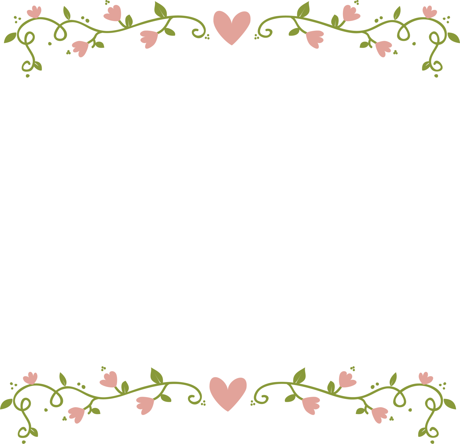 a floral frame with pink flowers and leaves
