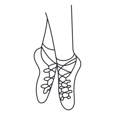 a line drawing of a ballerinas feet