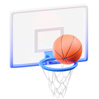a basketball hoop with a ball on it