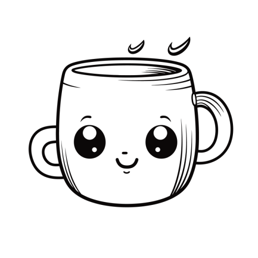 a coffee cup with a face drawn on it