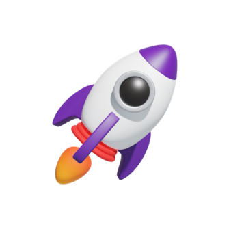 an icon of a rocket with a white background