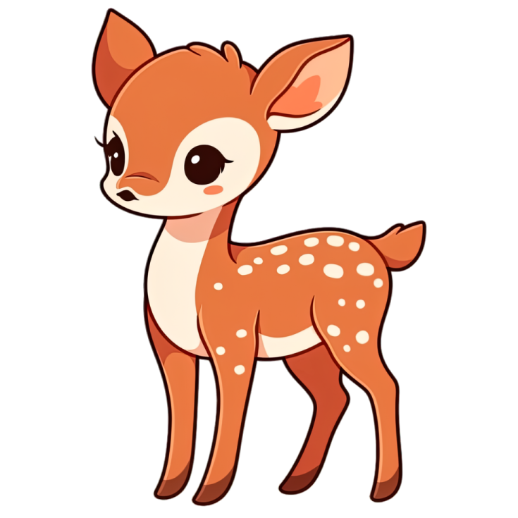 a cute little deer with big eyes