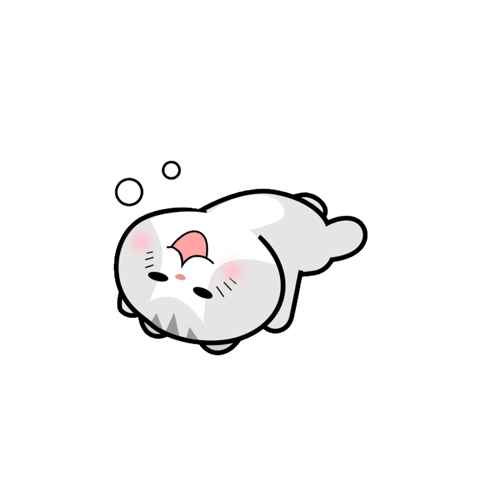 a white cat sleeping with its eyes closed