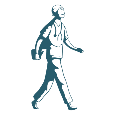 a person walking with a backpack