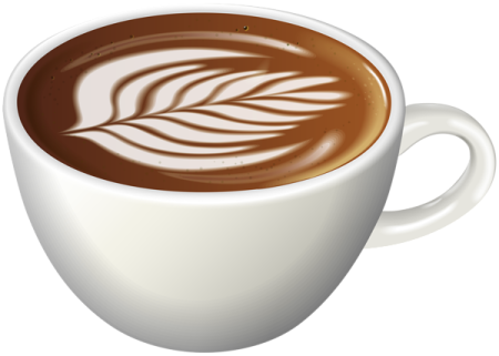a cup of coffee on a white background