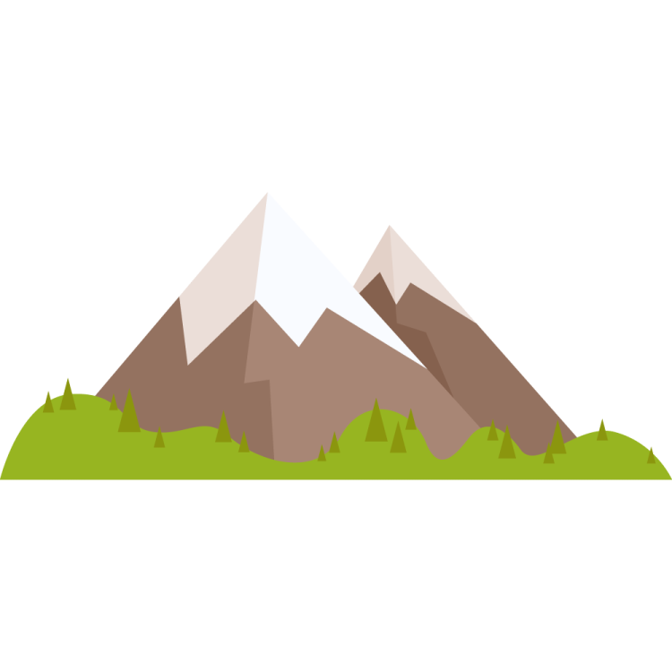 a mountain with trees and mountains in the background