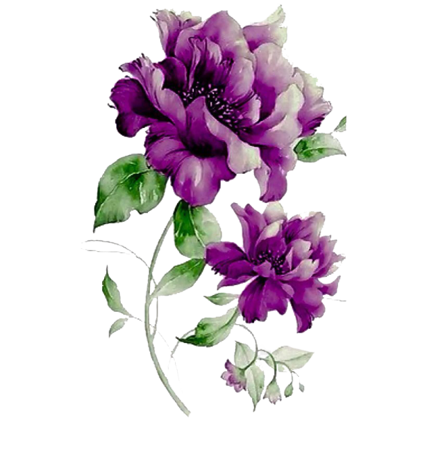 a watercolor painting of purple flowers