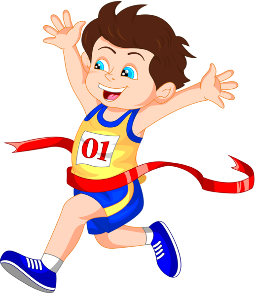 a young boy running in a race