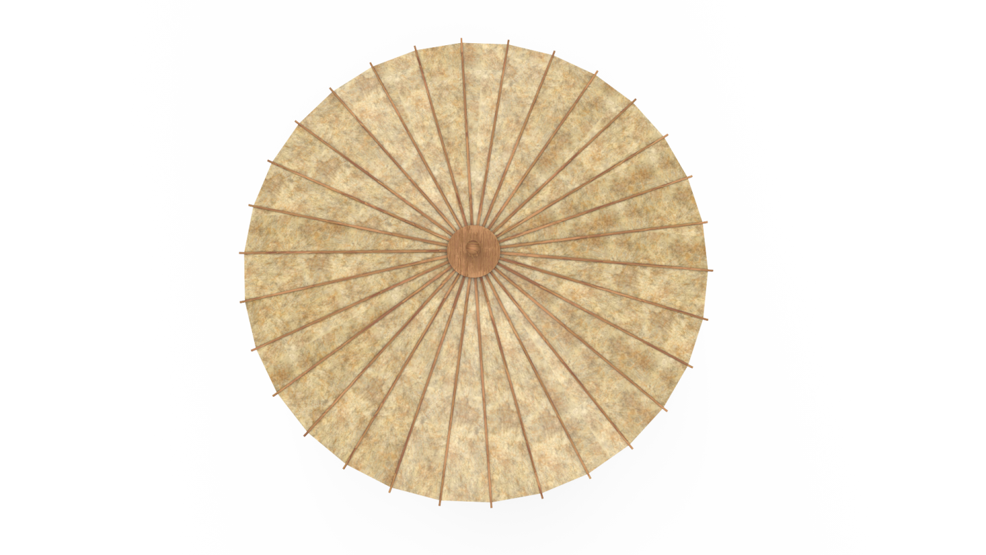 the umbrella is made of wood