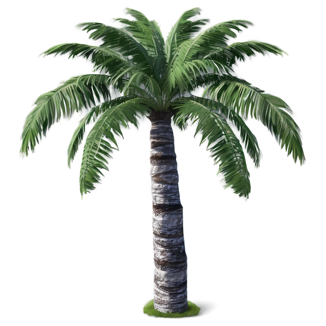 a palm tree on a white background