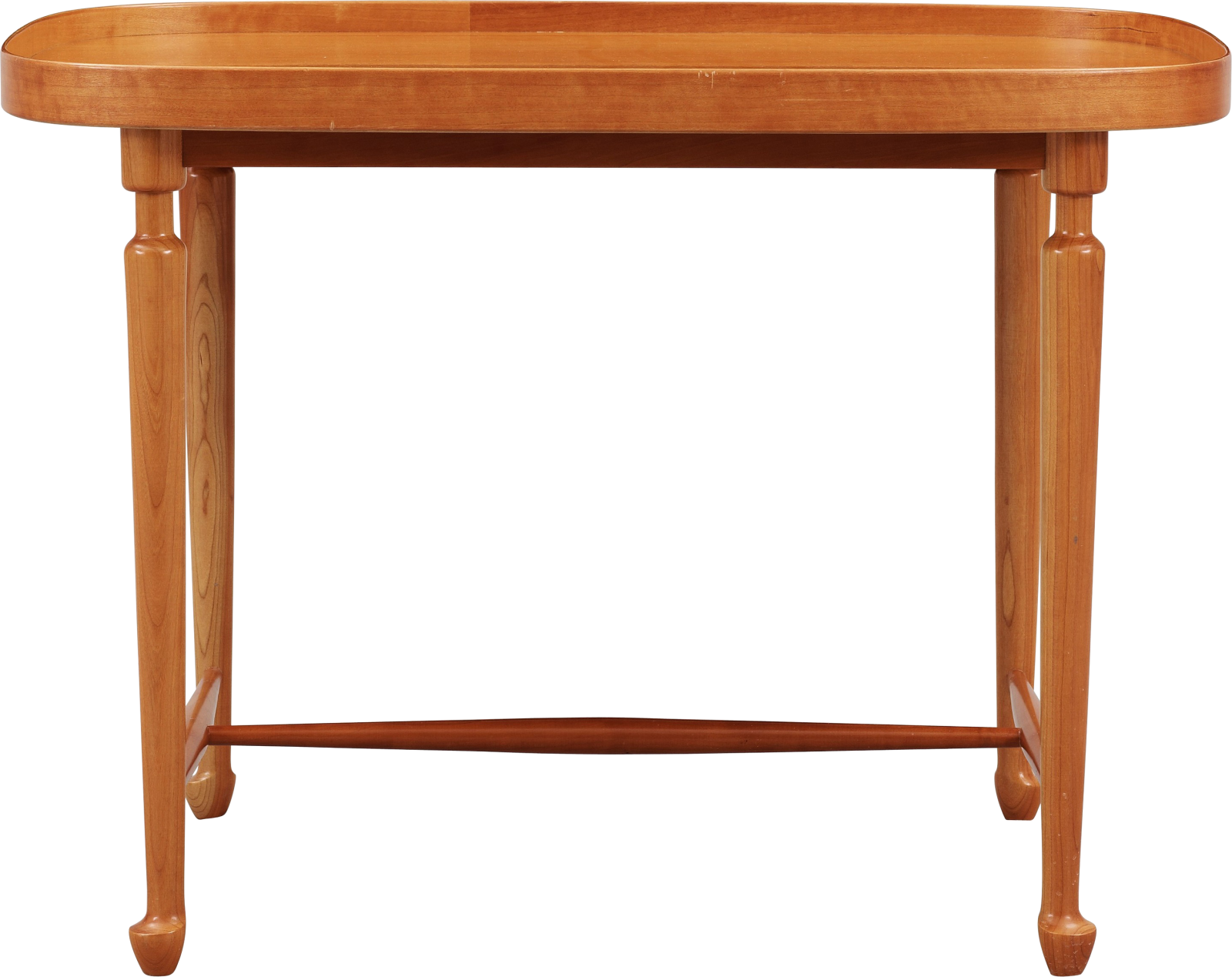 a wooden table on a white background