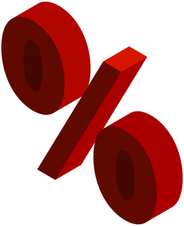 an image of a red percentage sign
