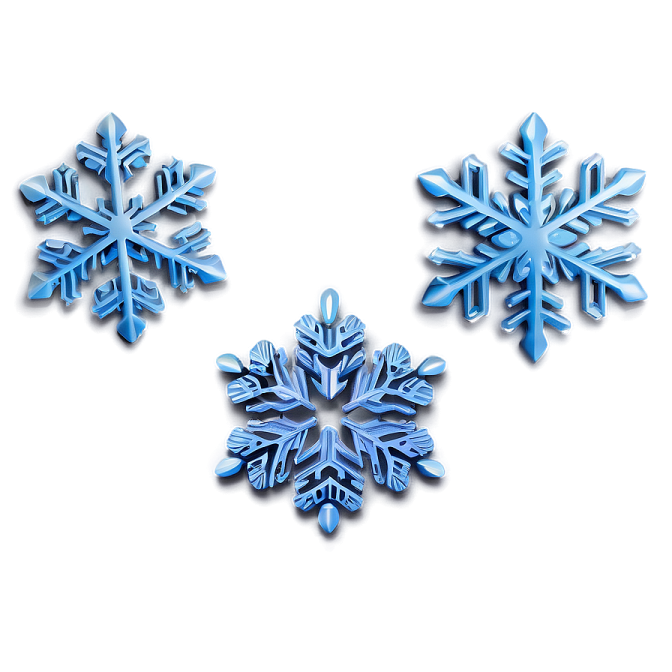 three snowfls on a white background