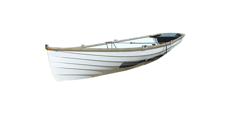a small white boat on a white background