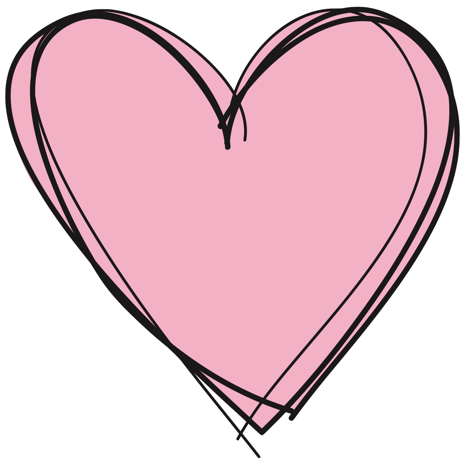 a pink heart on a white background
