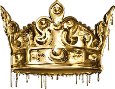 a gold crown on a white background