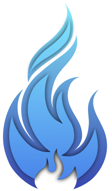 the blue flame logo