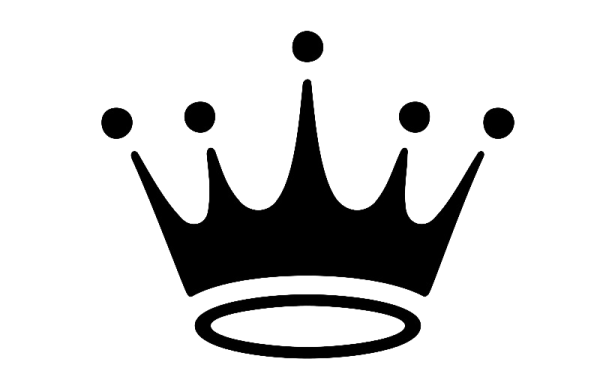 a black crown on a white background