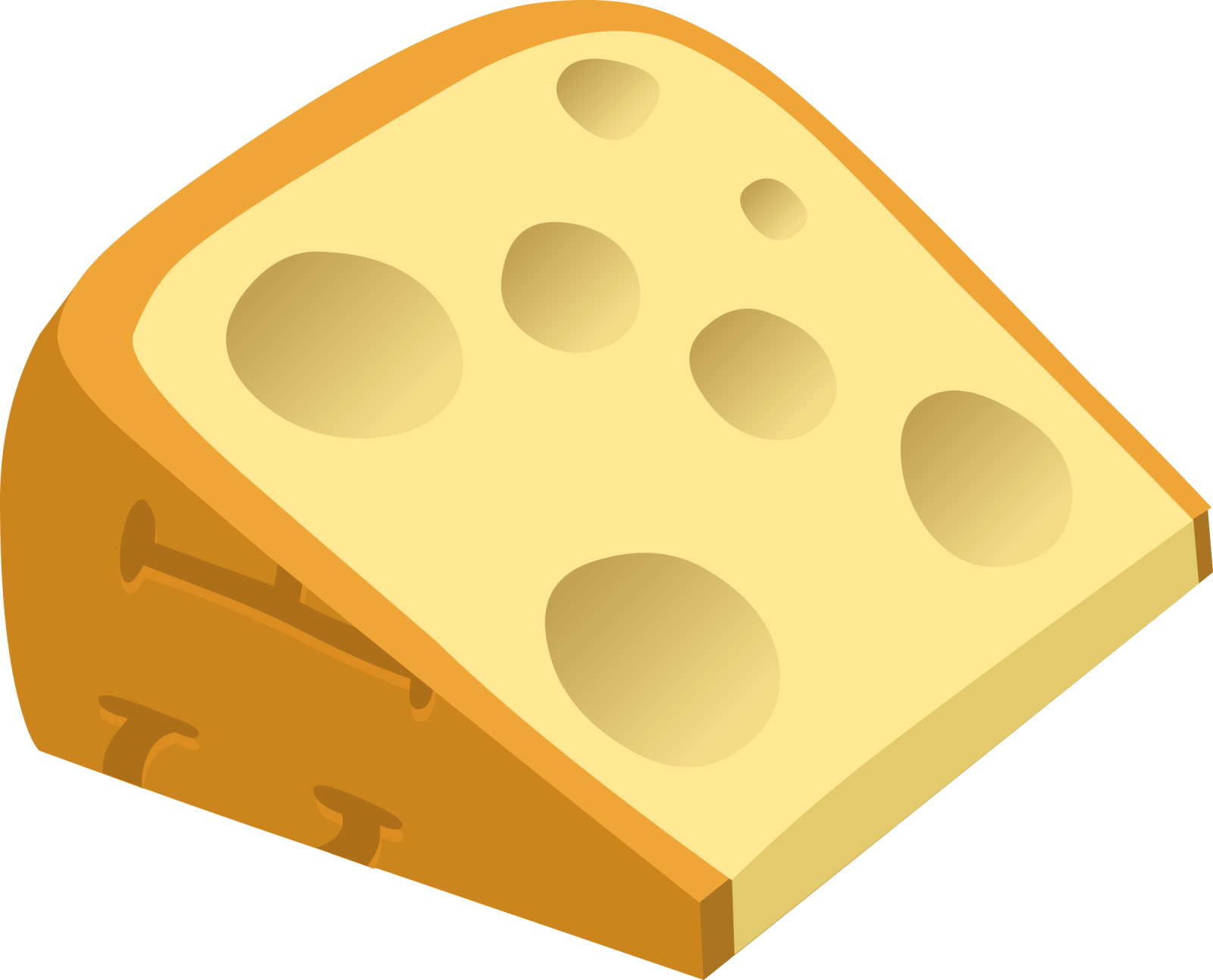 a piece of cheese on a white background