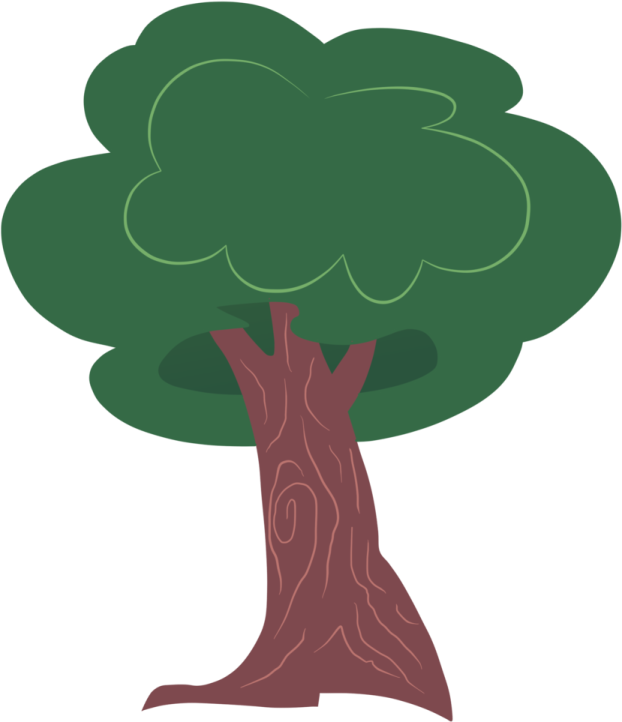a tree with green leaves and brown trunk