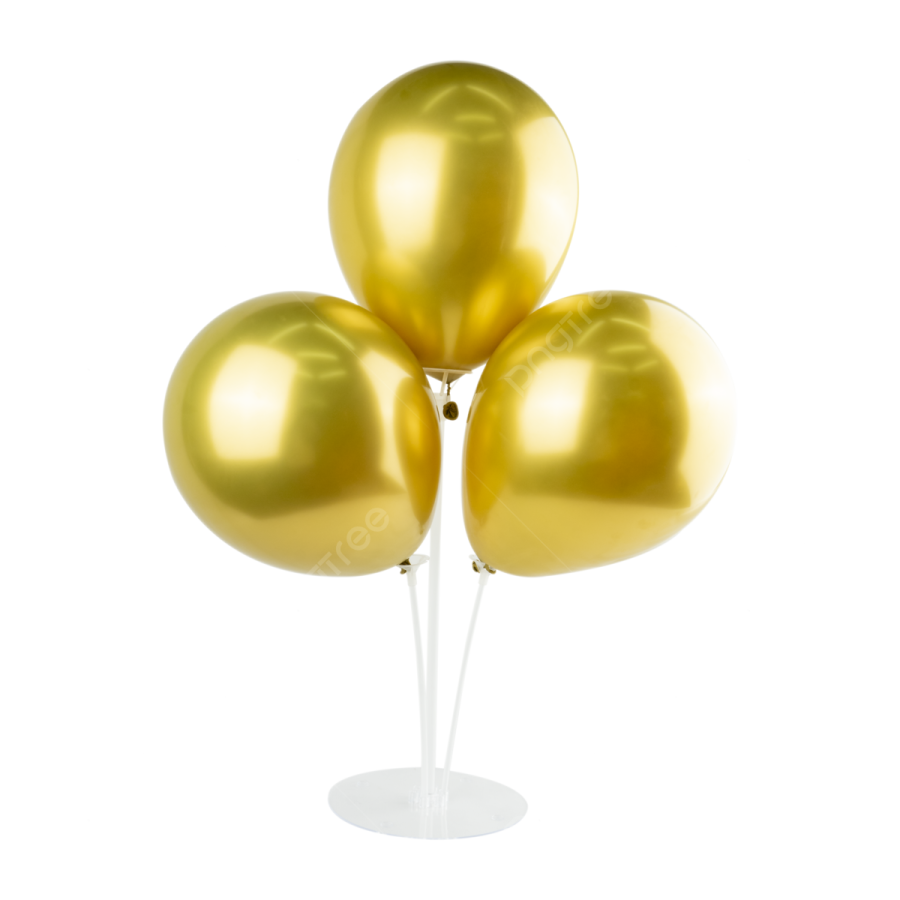 a bunch of gold balloons on a white background