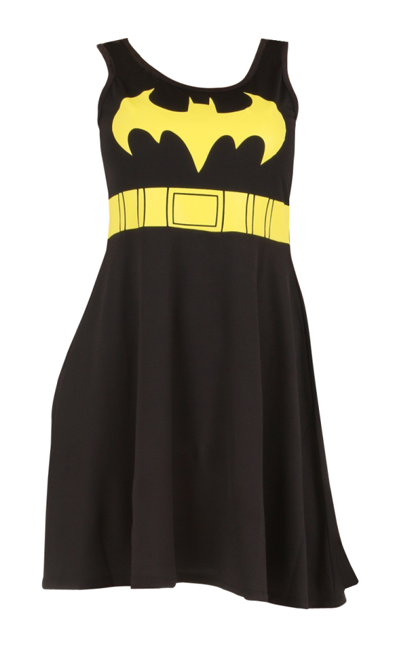 a black and yellow batman dress