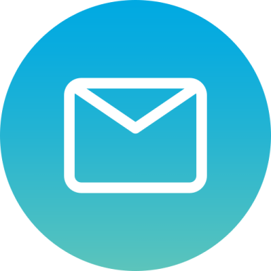 a blue circle with an email icon