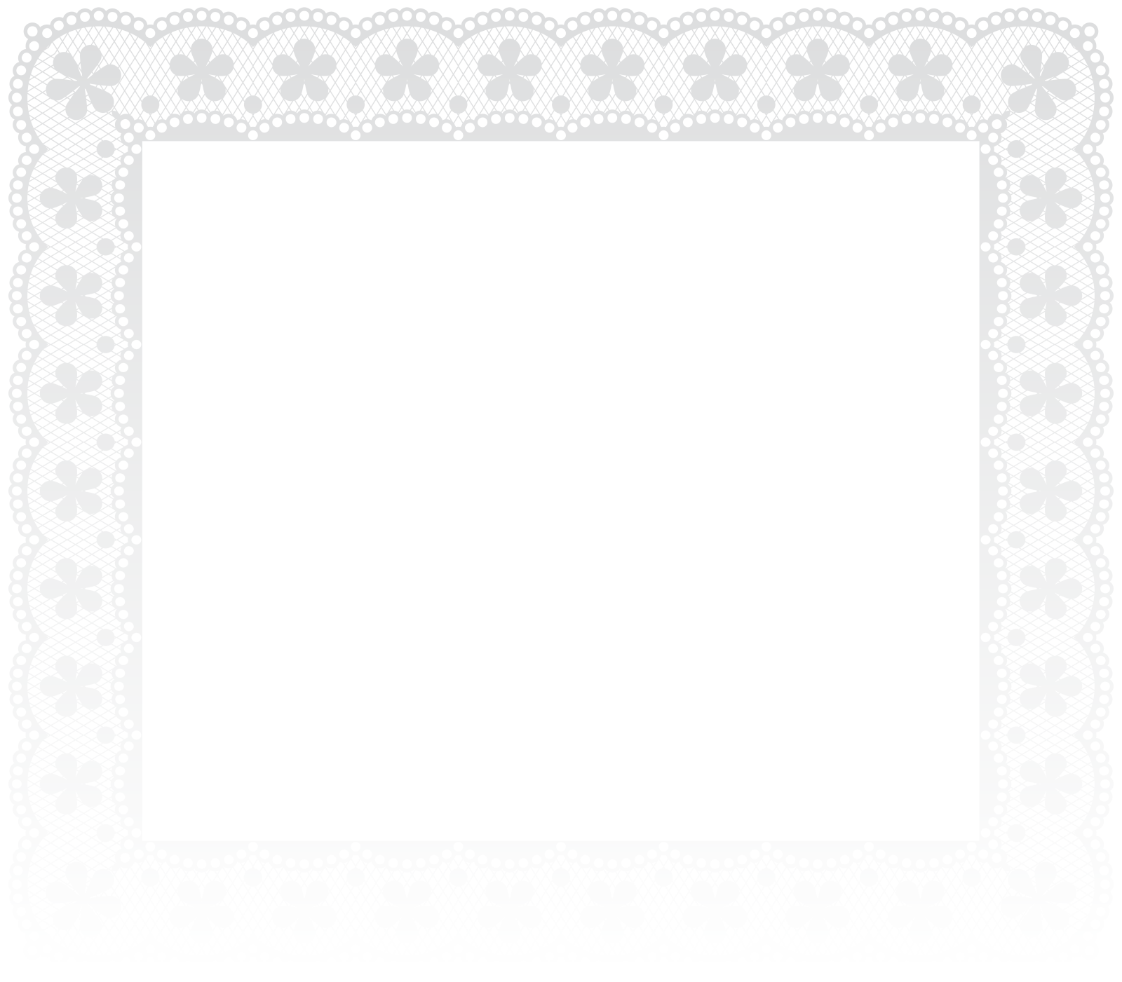 a white lace frame with flowers on it