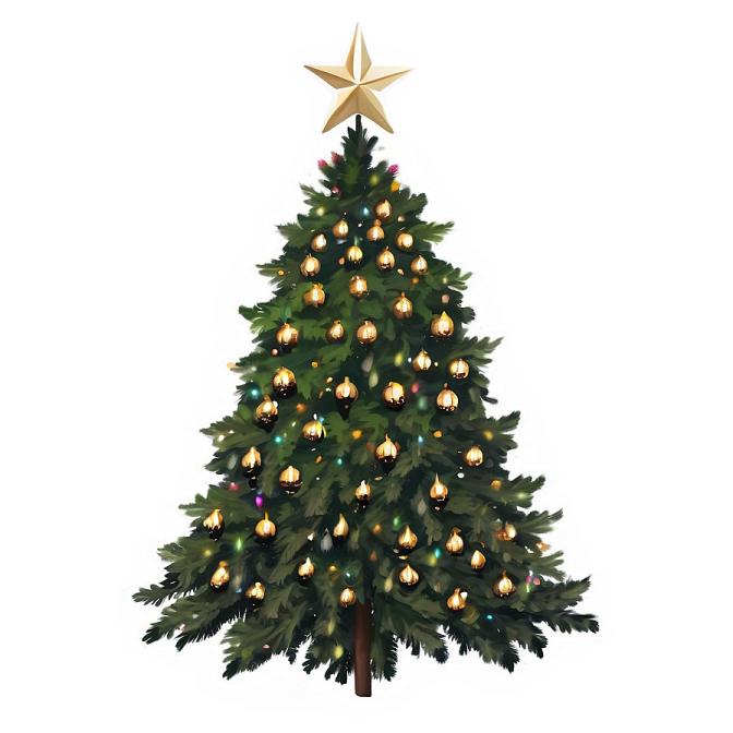 a christmas tree with lights and ornaments