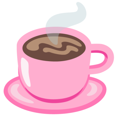 a pink cup of coffee on a saucer