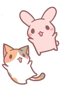 a drawing of two cats and a dog