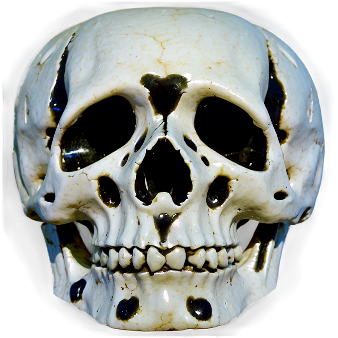 a close up of a skull on a white background