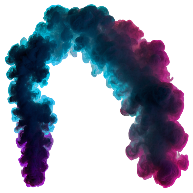 purple and blue smoke