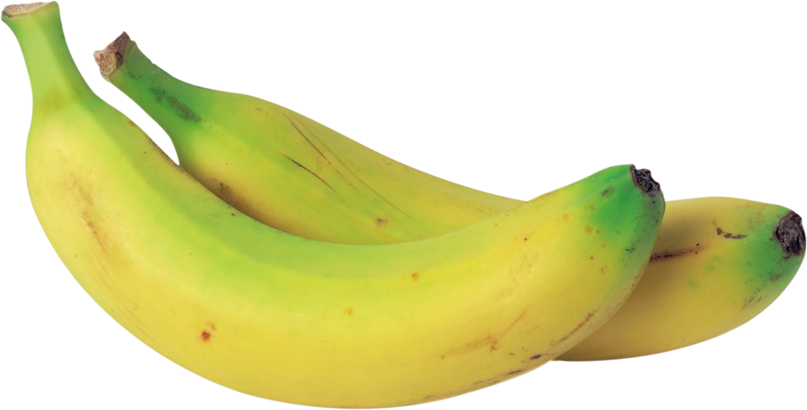 a couple of bananas on a white background