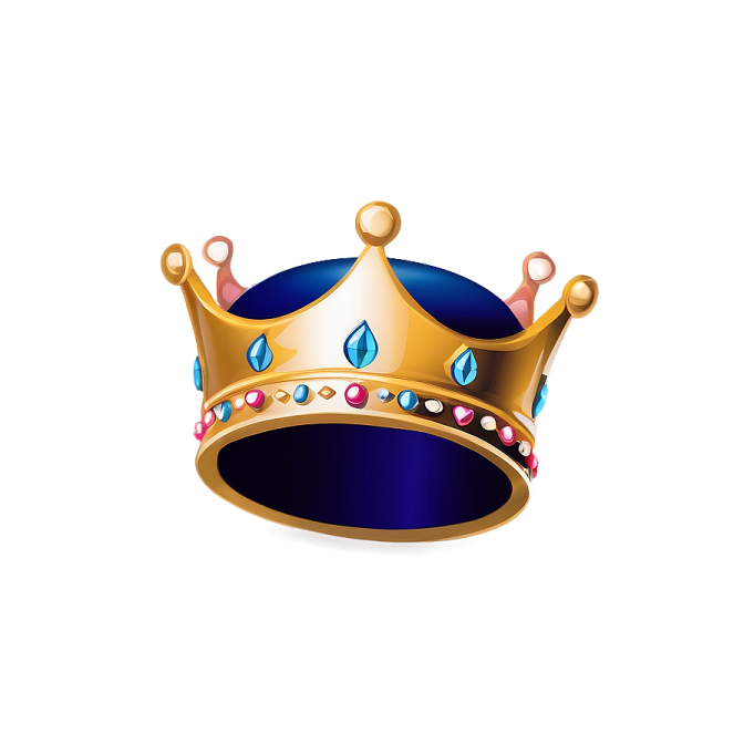 a gold crown with jewels on it